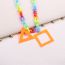 Fashion Yellow-necklace Acrylic Triangle Square Chain Necklace