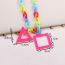 Fashion Purple-necklace Acrylic Triangle Square Chain Necklace