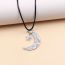 Fashion White Necklace Leather Star And Moon Necklace