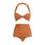 Fashion One Shoulder Split Suit Polyester Pleated Tankini Swimsuit With Knotted Beach Skirt Set