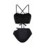 Fashion One-piece Swimsuit Polyester Mesh Halterneck Tie-up Swimsuit