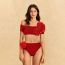 Fashion One Piece Suit Polyester Halterneck One-piece Swimsuit With Knotted Beach Skirt