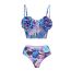 Fashion One Piece Suit Three-dimensional Floral One-piece Swimsuit Beach Skirt Set
