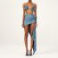 Fashion One Piece Suit Polyester Floral One-shoulder One-piece Swimsuit Beach Skirt Set