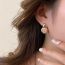 Fashion Earrings-love (real Gold Plating) Copper Diamond Heart Hoop Earrings