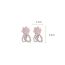 Fashion Pink Crystal Beaded Flower Earrings