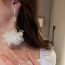 Fashion 18# Ear Clip-pearl-flower Fabric Pearl Flower Earrings