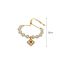 Fashion Bracelet-white (real Gold Plating) Pearl Beaded Diamond Quatrefoil Necklace