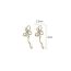 Fashion Ear Clip-gold-right (real Gold Plating) Metal Butterfly Pearl Earrings With Diamonds (single)