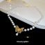 Fashion Necklace-gold-white Pearl Beaded Butterfly Necklace