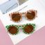 Fashion Color Plaid (plastic Teeth) Pc Checkered Round Children's Sunglasses