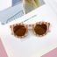 Fashion Color Plaid (plastic Teeth) Pc Checkered Round Children's Sunglasses