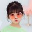 Fashion Gold Frame Purple Gray Metal Polygon Children's Sunglasses