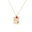 Fashion Gold Copper Inlaid With Diamond Oil-dropped Letter Square Necklace