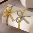 Fashion Gold Copper Beaded Bow Bracelet