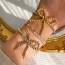 Fashion Gold Copper Beaded Bow Bracelet