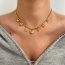 Fashion Golden 1 Copper Inlaid Zircon Love Letter Mama Bow Pendant Bead Necklace (4mm)