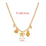 Fashion Golden 2 Copper Inlaid Zircon Heart Bow Bear Pendant Bead Necklace (4mm)