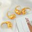 Fashion Colored Diamond Gold Earrings Titanium Steel Diamond Drop Shape Stud Earrings