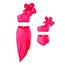 Fashion Magenta Nylon Flower One-shoulder Slit Beach Skirt Split Swimsuit Three-piece Set