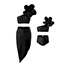 Fashion Black Nylon Flower One-shoulder Slit Beach Skirt Split Swimsuit Three-piece Set