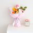 Fashion Pink Color-packaged And Shipped Wool Knitting Simulation Bouquet