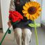 Fashion Giant Sunflower Wool Knitting Simulation Bouquet