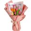 Fashion White Mixed Tulips + Free Full Set Of Wrapping Paper Wool Knitting Simulation Bouquet