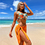 Fashion Orange Polyester Printed Swimsuit Bikini Beach Skirt Set