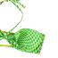 Fashion Green Plaid Polyester Plaid Halterneck Tankini Swimsuit Bikini