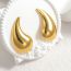 Fashion Gold Stainless Steel Drop Shape Earrings