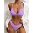 Fashion Purple Nylon V-neck One-piece Swimsuit Bikini