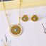 Fashion Set 2 Titanium Steel Geometric Medal Necklace And Earrings Set