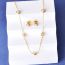 Fashion Two Piece Set Titanium Steel Pearl Necklace And Earrings Set