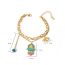 Fashion Three Piece Set Titanium Steel Dripping Oil Colored Eyes Palm Necklace Earrings Bracelet Set