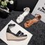 Fashion Black Square Toe Platform Sandals