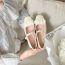 Fashion Off White Suede Square Toe Flat Shoes