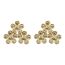 Fashion Suit Stainless Steel Diamond Flower Stud Earrings And Rings Set