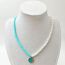 Fashion White Polymer Clay Pearl Beaded Sun Necklace