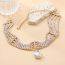 Fashion Silver Alloy Diamond Claw Chain Necklace