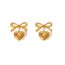 Fashion Silver Gold-plated Copper Bow Love Earrings
