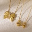 Fashion Golden 2 Copper Set Zirconia Bow Necklace