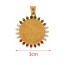 Fashion Golden 5 Copper Inlaid Zirconia Double Sided Coin Pendant Accessory