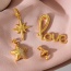 Fashion Golden 3 Copper Inlaid Zircon Small Starburst Pendant Accessories