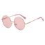 Fashion Gold Frame Tea Slices Metal Round Children's Sunglasses