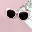 Fashion Translucent Pink Frame Pc Cat Eye Large Frame Children's Sunglasses