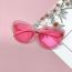 Fashion Translucent Pink Frame Pc Cat Eye Large Frame Children's Sunglasses