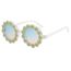 Fashion White Daisy Pc Flower Round Sunglasses