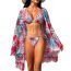 Fashion Color 1 Nylon Halter Neck Printed Lace-up Tankini Swimsuit Bikini Cover-up Set