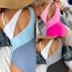 Fashion Purple Color Block High Waisted Swimsuit